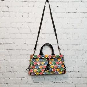 Vintage Dooney & Bourke colorful mutli heart bag